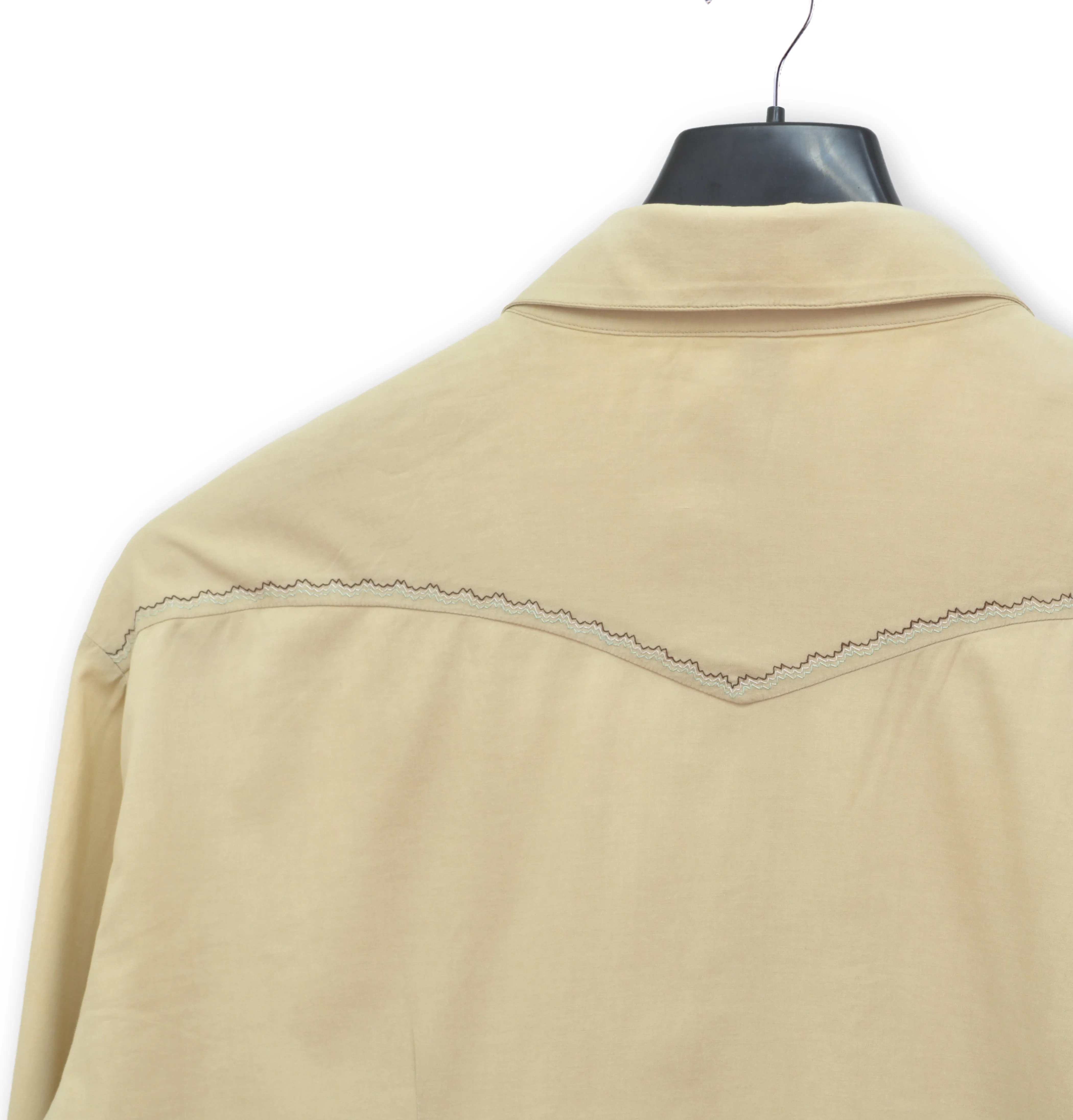2001 Western Shirt with Zig-Zag Stitching in Stretch Cotton Poplin