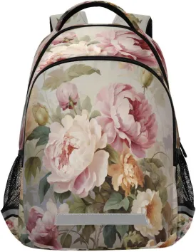 ALAZA Vintage Pink Flowers Backpacks for Girls Boys Kids Travel Laptop Daypack School Book Bag for Teens