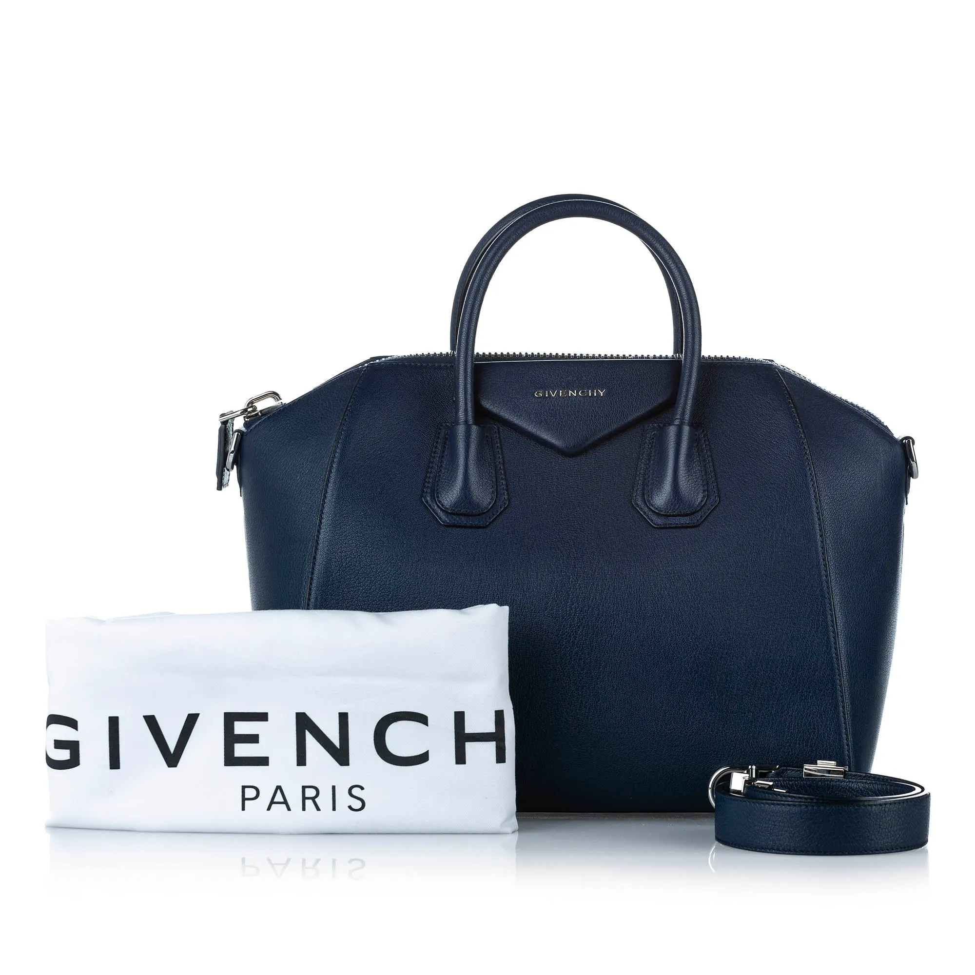 Antigona Leather Satchel Blue