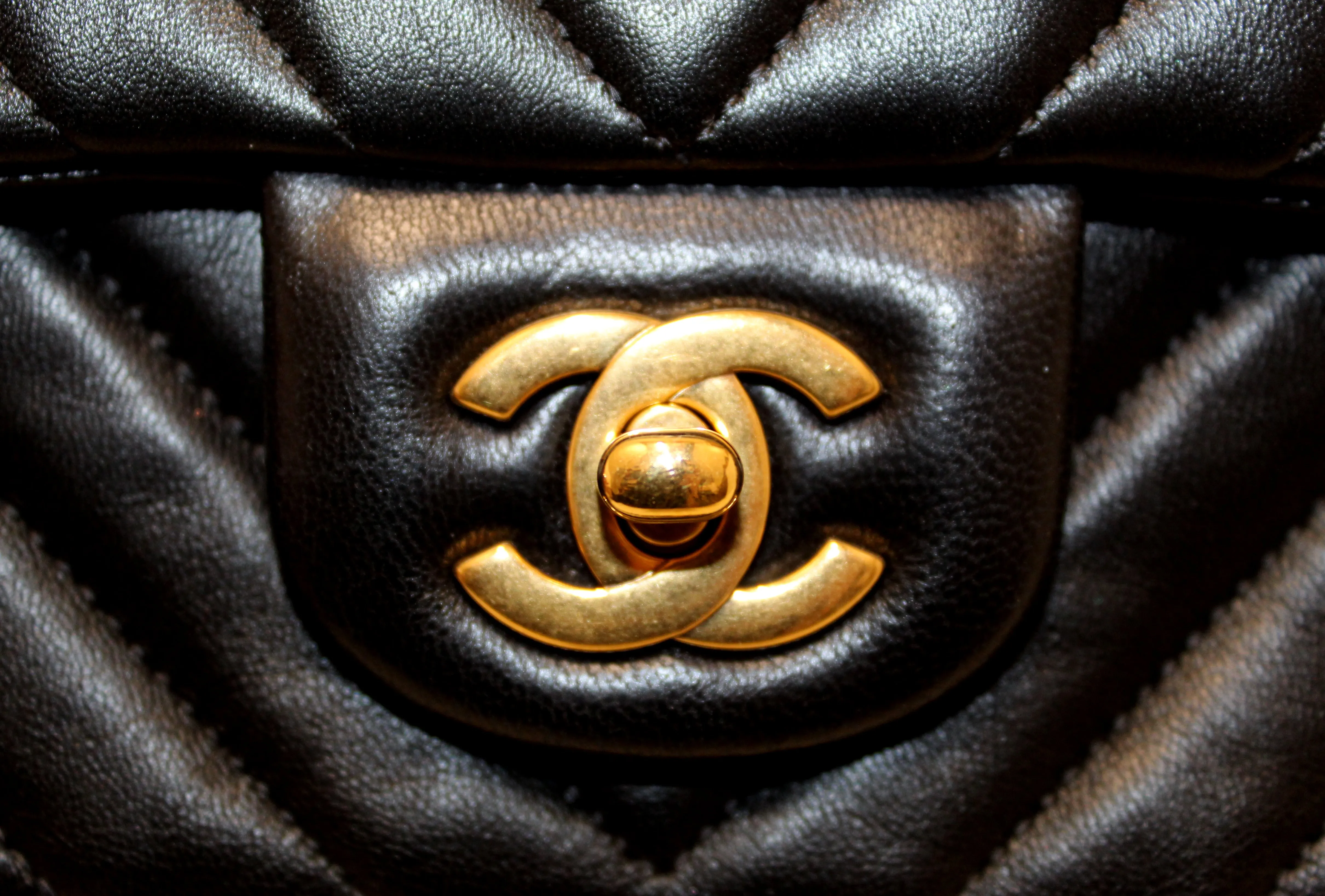 Authentic Chanel Black Chevron Lambskin Leather Classic Mini Rectangle Flap Crossbody Bag