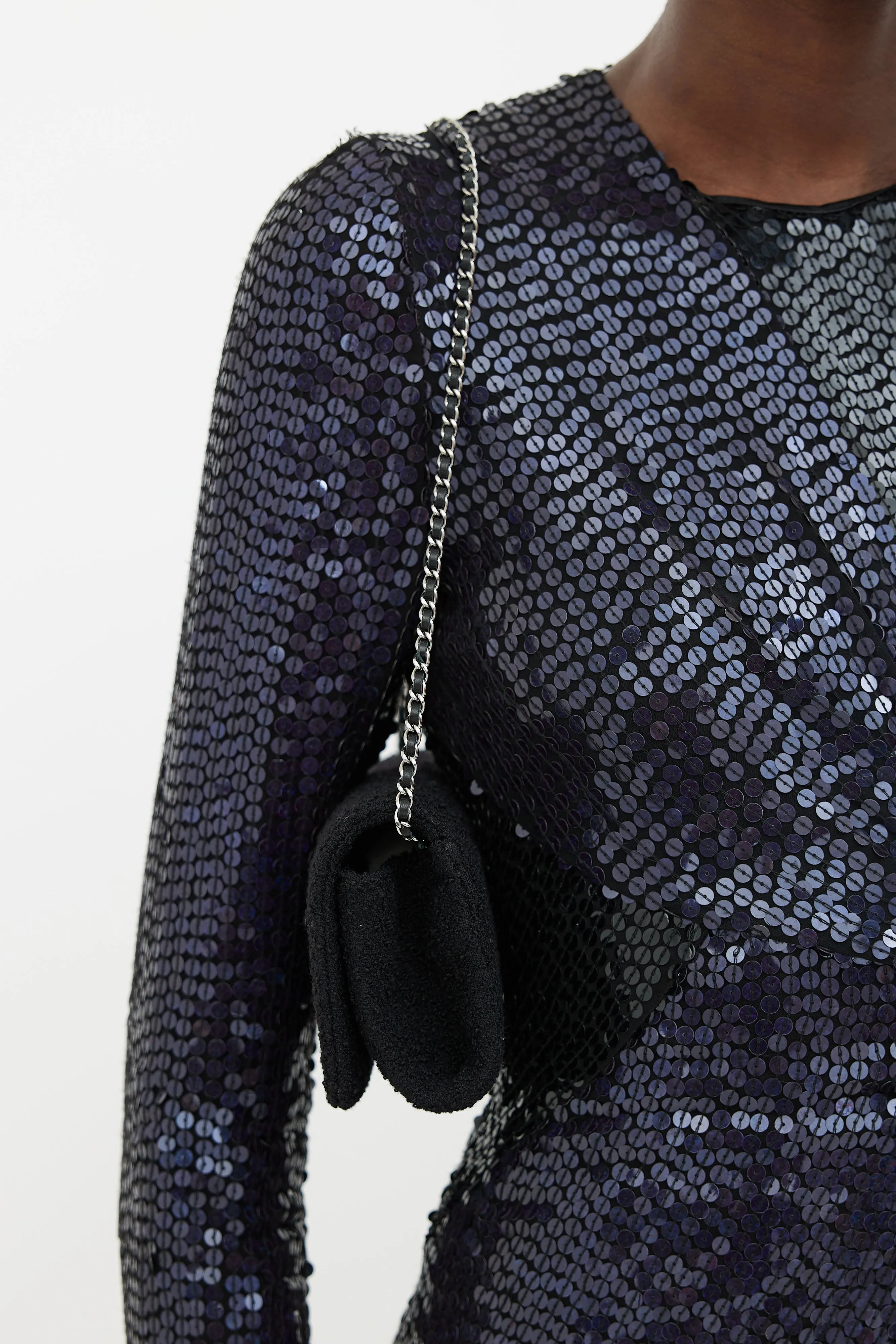 Black Tweed 2006 Autumn Embellished Clutch