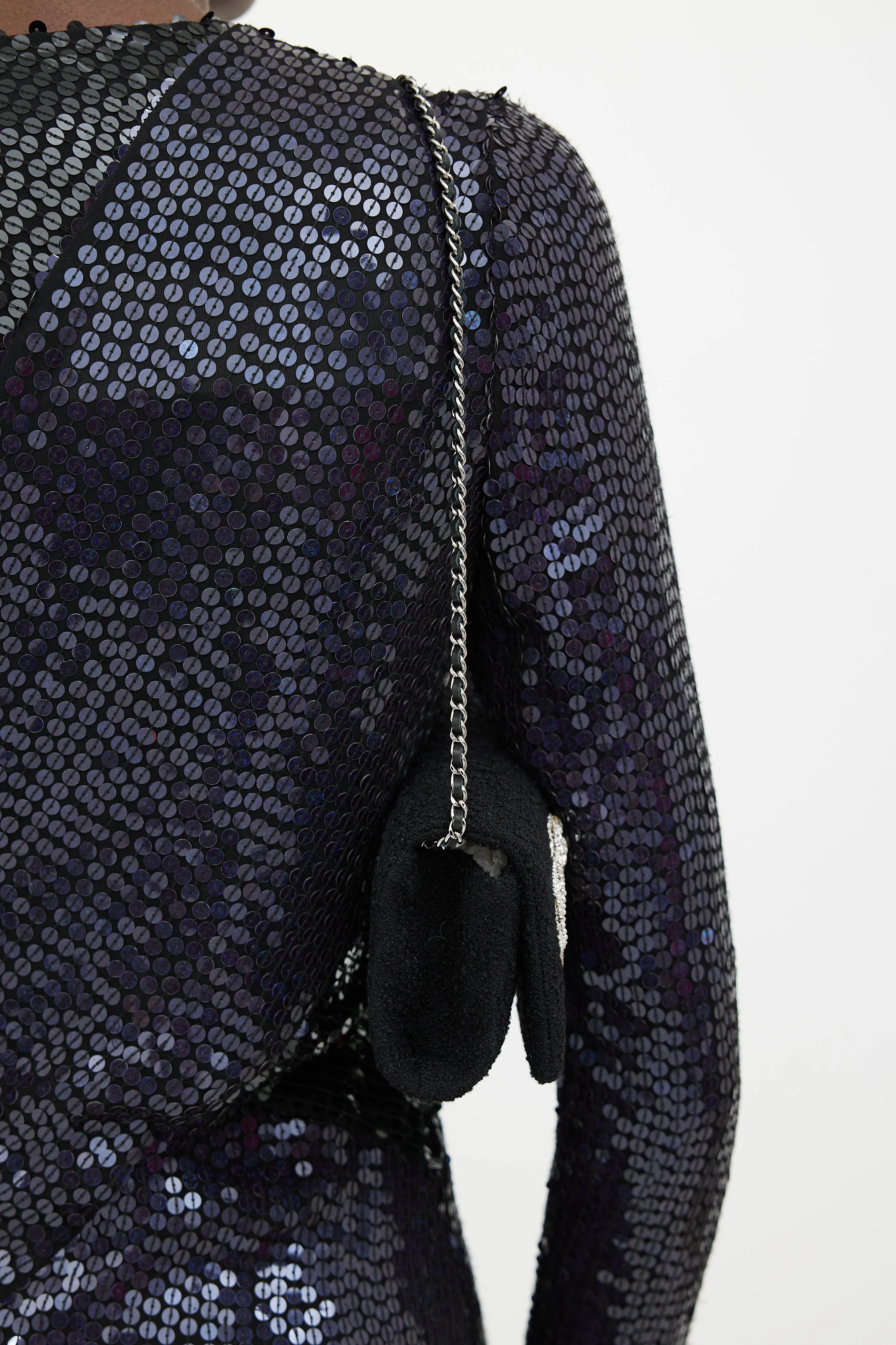 Black Tweed 2006 Autumn Embellished Clutch