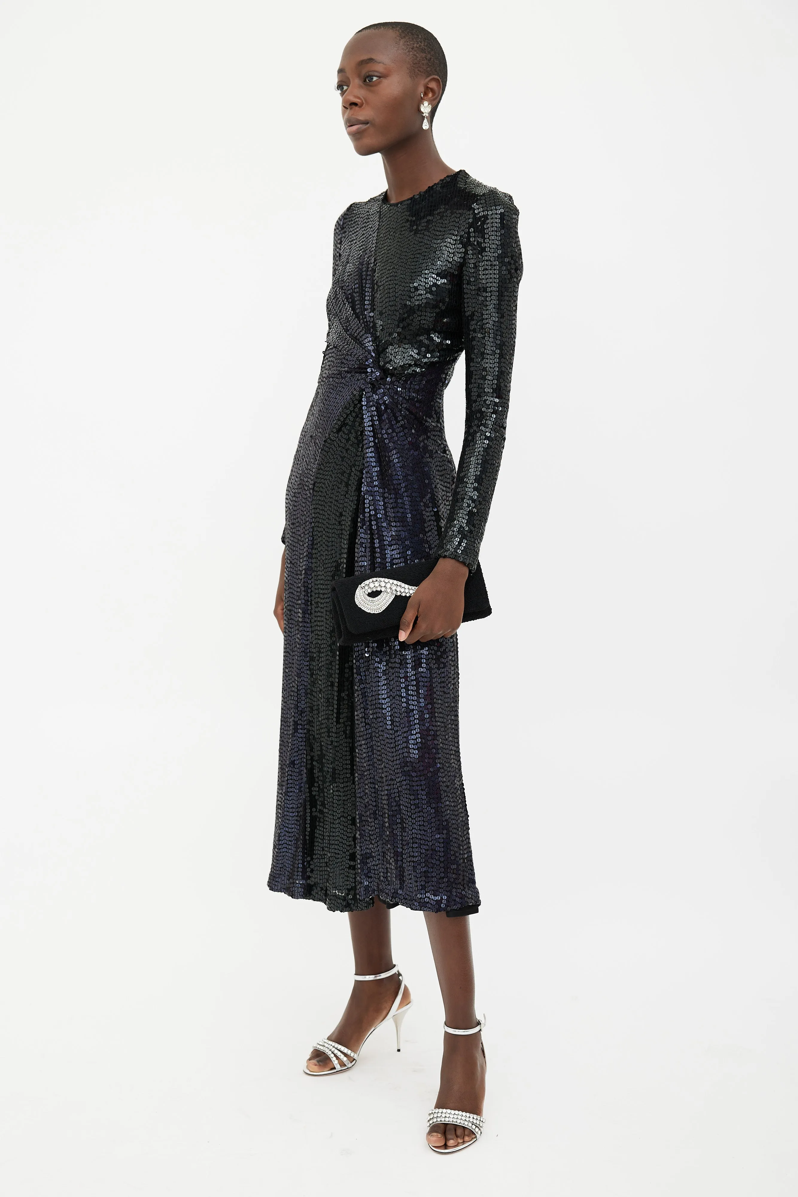 Black Tweed 2006 Autumn Embellished Clutch