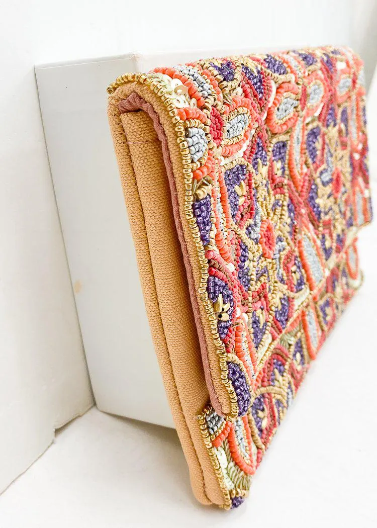 Boda "Floral" Beaded Clutch