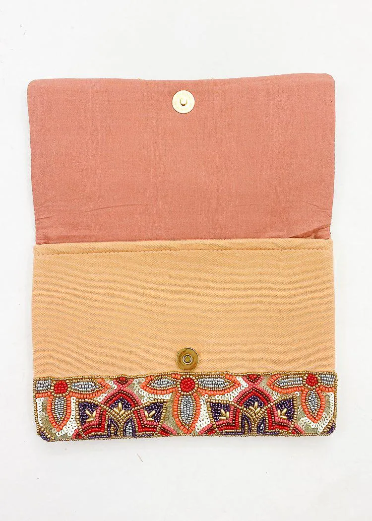 Boda "Floral" Beaded Clutch