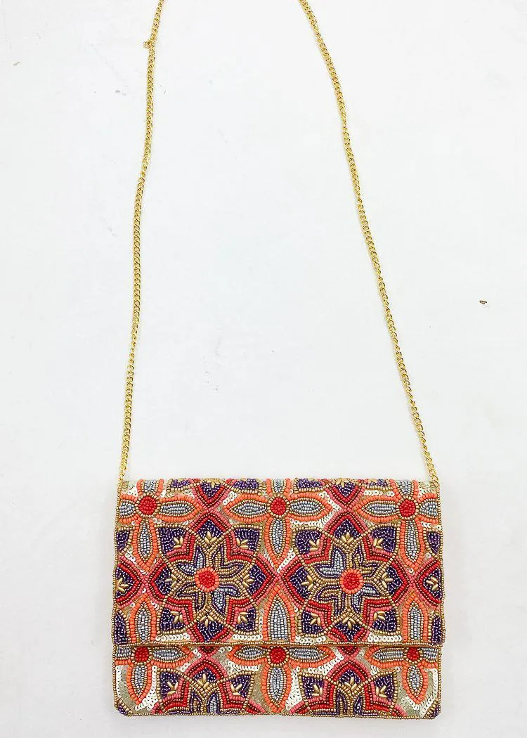 Boda "Floral" Beaded Clutch