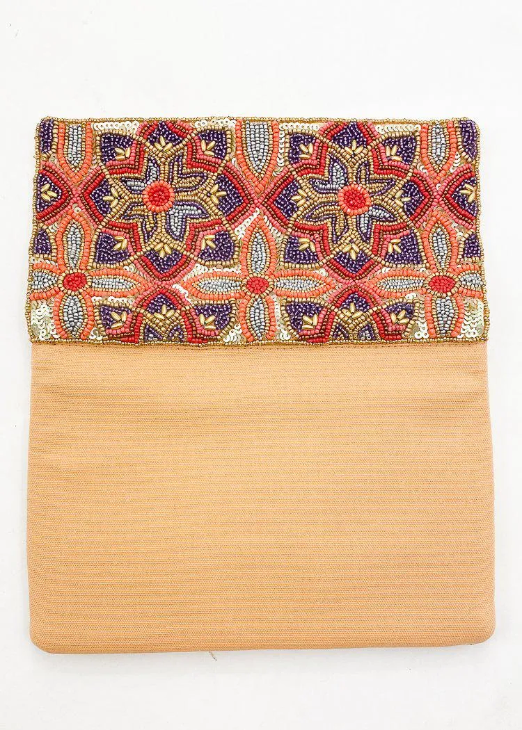Boda "Floral" Beaded Clutch