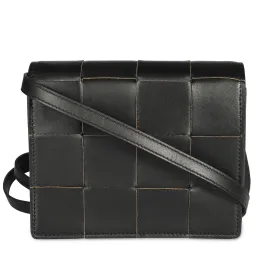 Bottega Veneta Black Leather Mini Cassette Crossbody Bag
