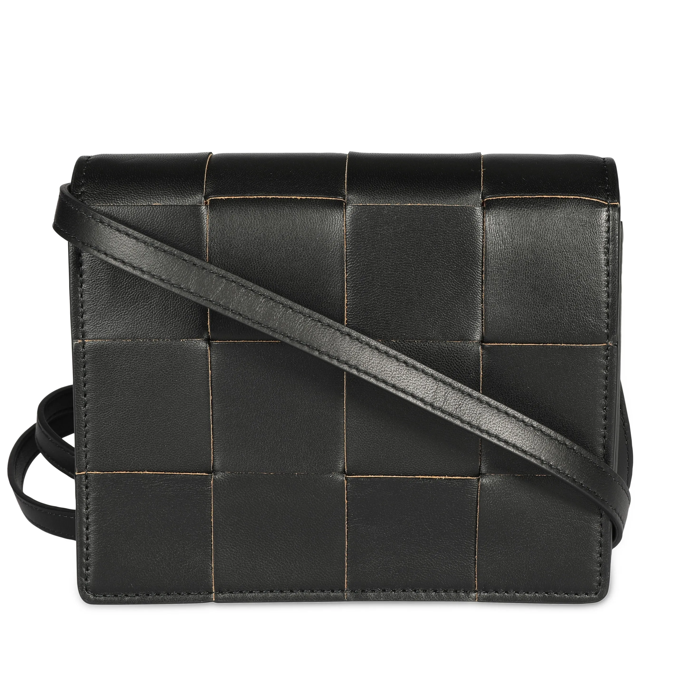 Bottega Veneta Black Leather Mini Cassette Crossbody Bag