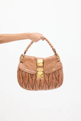 Brown Matelassé Leather Coffer Bag