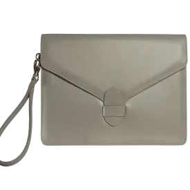 Buffed Calf Leather Envlope Wristlet Pumice