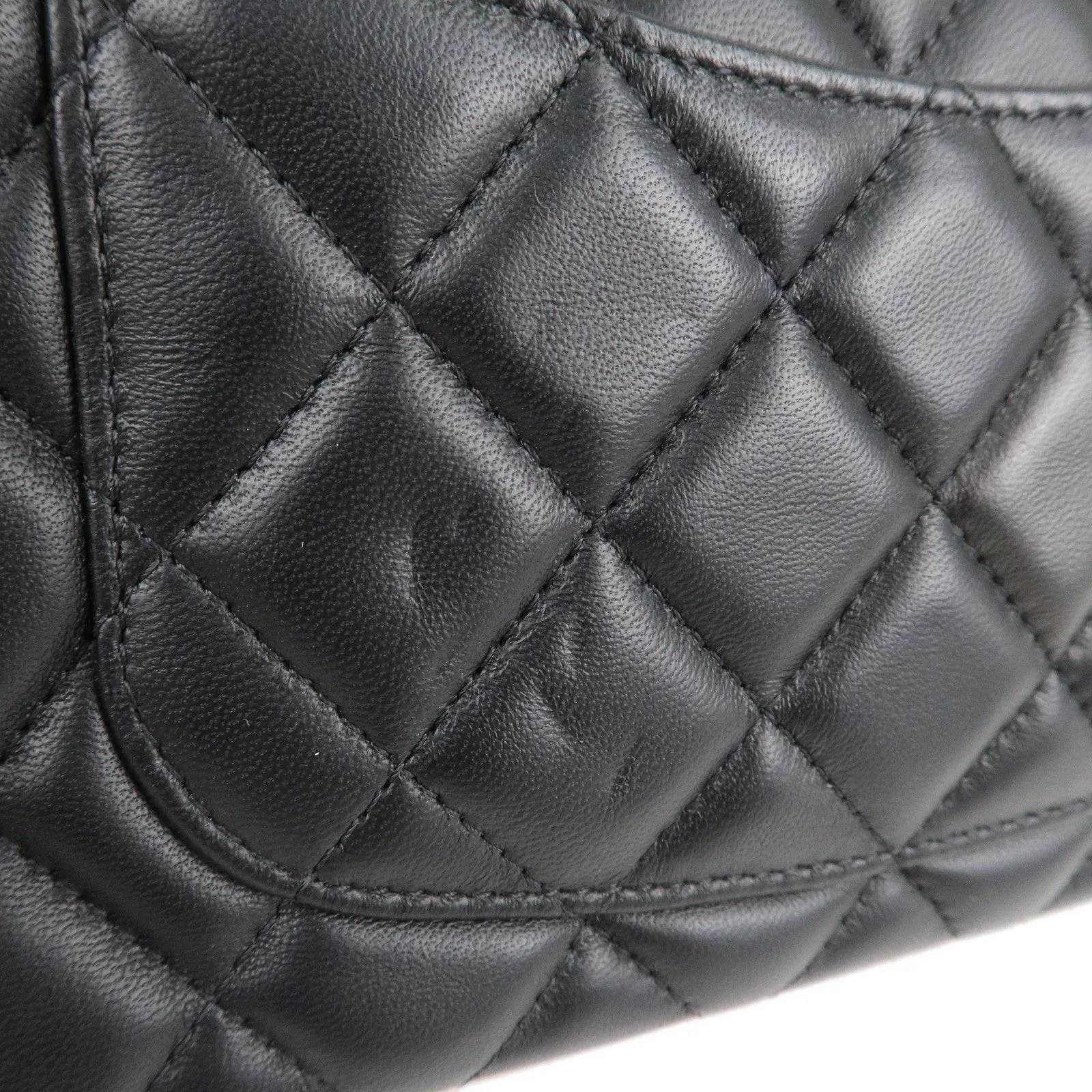 CHANEL Mini Matelasse Lamb Skin Chain Shoulder Bag Black A69900