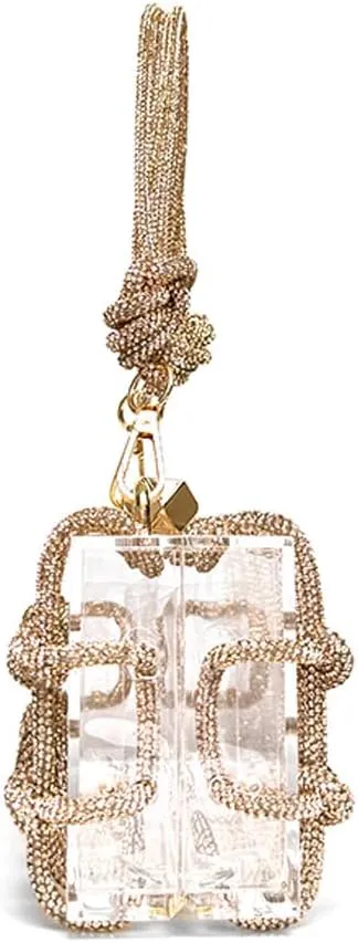 Clear Acrylic Bag Rhinestone Acrylic Clutch Crystal Evening Purses for Women Glitter Handbag for Wedding Cocktail Party Prom