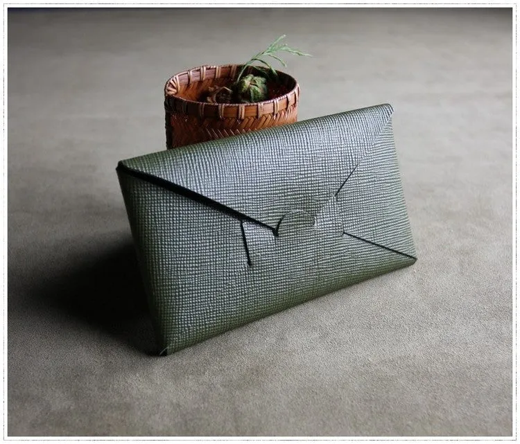 Cute Womens Yellow Leather Envelope Wallet Slim Clutch Purse Checkbook Long Wallet for Women
