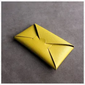 Cute Womens Yellow Leather Envelope Wallet Slim Clutch Purse Checkbook Long Wallet for Women