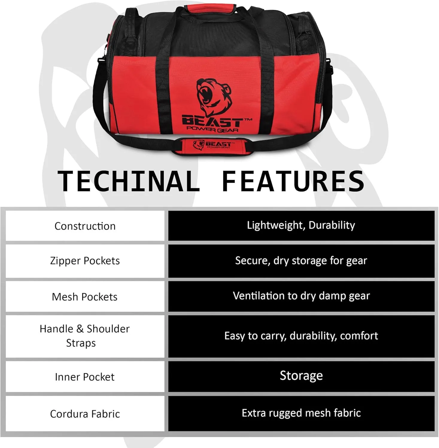 Duffle Gym Bag for Men & Women  Large Duffel Athletic Gym Boxing Bag with Shoes Compartment, Wet Pocket  Fitness,Workout,MMA,BJJ,Jiu Jitsu Gym Bag