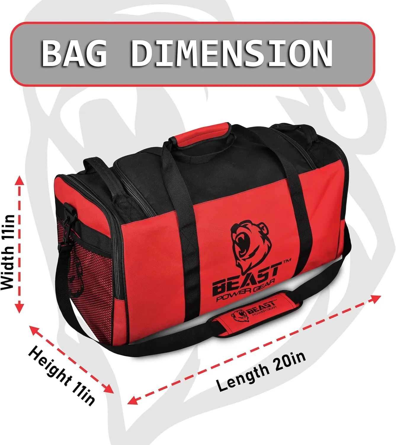 Duffle Gym Bag for Men & Women  Large Duffel Athletic Gym Boxing Bag with Shoes Compartment, Wet Pocket  Fitness,Workout,MMA,BJJ,Jiu Jitsu Gym Bag