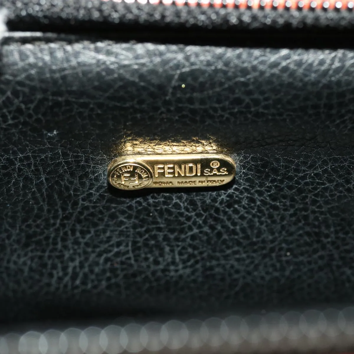 FENDI Pecan Canvas Mini Hand Bag Brown Black  am4474