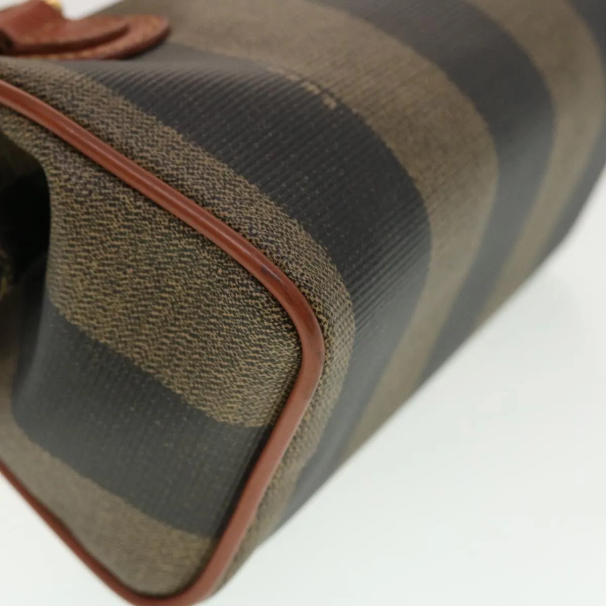 FENDI Pecan Canvas Mini Hand Bag Brown Black  am4474