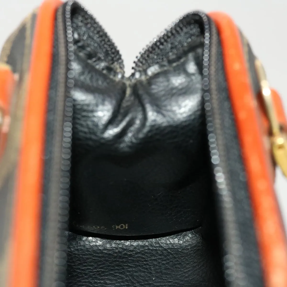FENDI Pecan Canvas Mini Hand Bag Brown Black  am4474