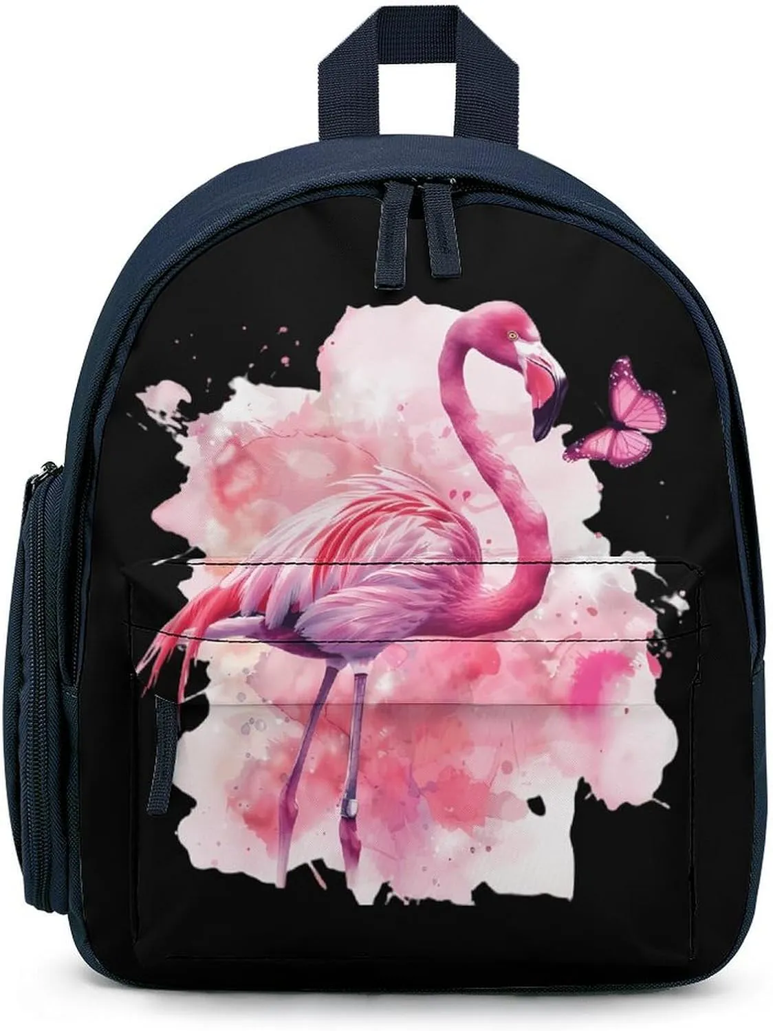 Flamingo And Butterfly Watercolor Cute Backpack Daily Casual Daypack Travel Mini Bag with Adjustable Strap Blue-style-16