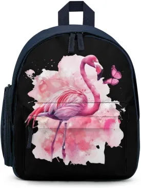 Flamingo And Butterfly Watercolor Cute Backpack Daily Casual Daypack Travel Mini Bag with Adjustable Strap Blue-style-16