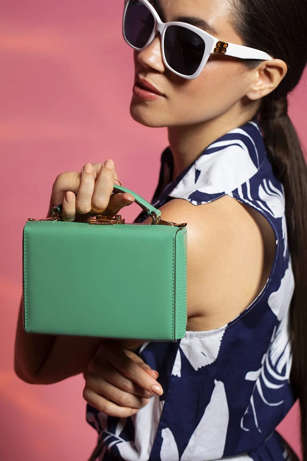 Grace Mini Box Bag - Celedon