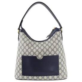 Gucci Navy Supreme Monogram GG Logo Top Handle Bag