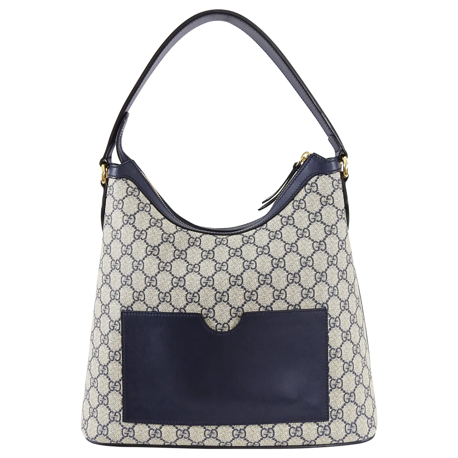 Gucci Navy Supreme Monogram GG Logo Top Handle Bag