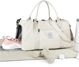 Gym Bag Womens Mens with Shoes Compartment and Wet Pocket Travel Duffel Bag for Women for Plane Sport Gym Tote Bags Swimming Yoga Small Waterproof Weekend Overnight Carry on Bag Hospital Holdalls