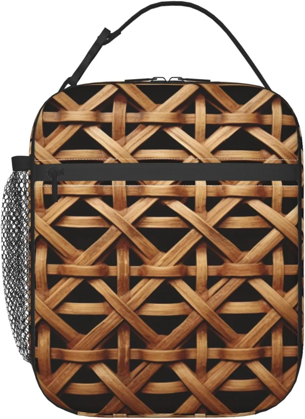 Insulated Lunch Bag Reusable Leakproof Lunch Box Large Capacity Lunch Cooler Totes Wicker Woven Grid Meal Bags For Women Men Work Office Picnic Travel