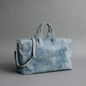 Large Weekender From Jeans Blue Goatskin Suede