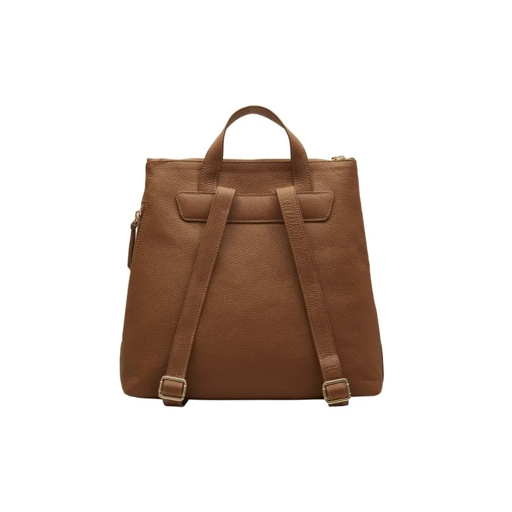 Leather 13" Laptop Backpack - Tan