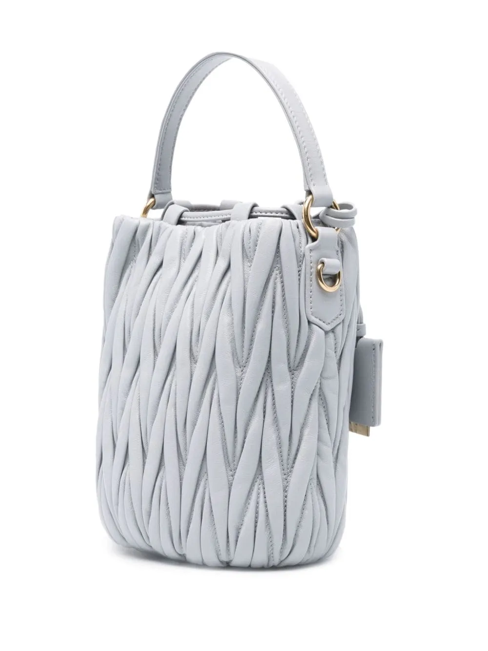 logo-lettering matelassé bucket bag