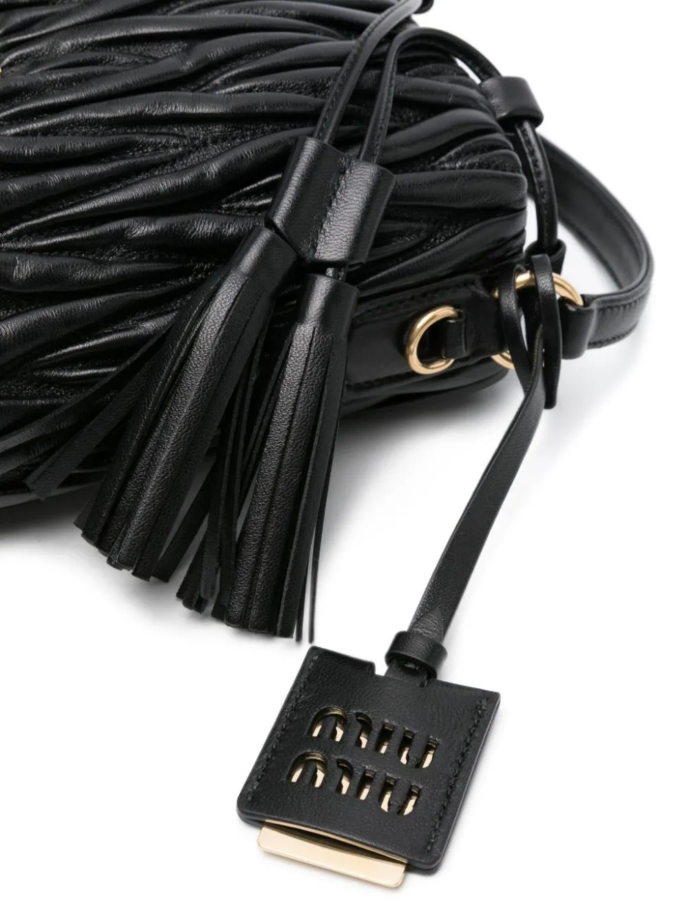 logo-lettering matelassé bucket bag