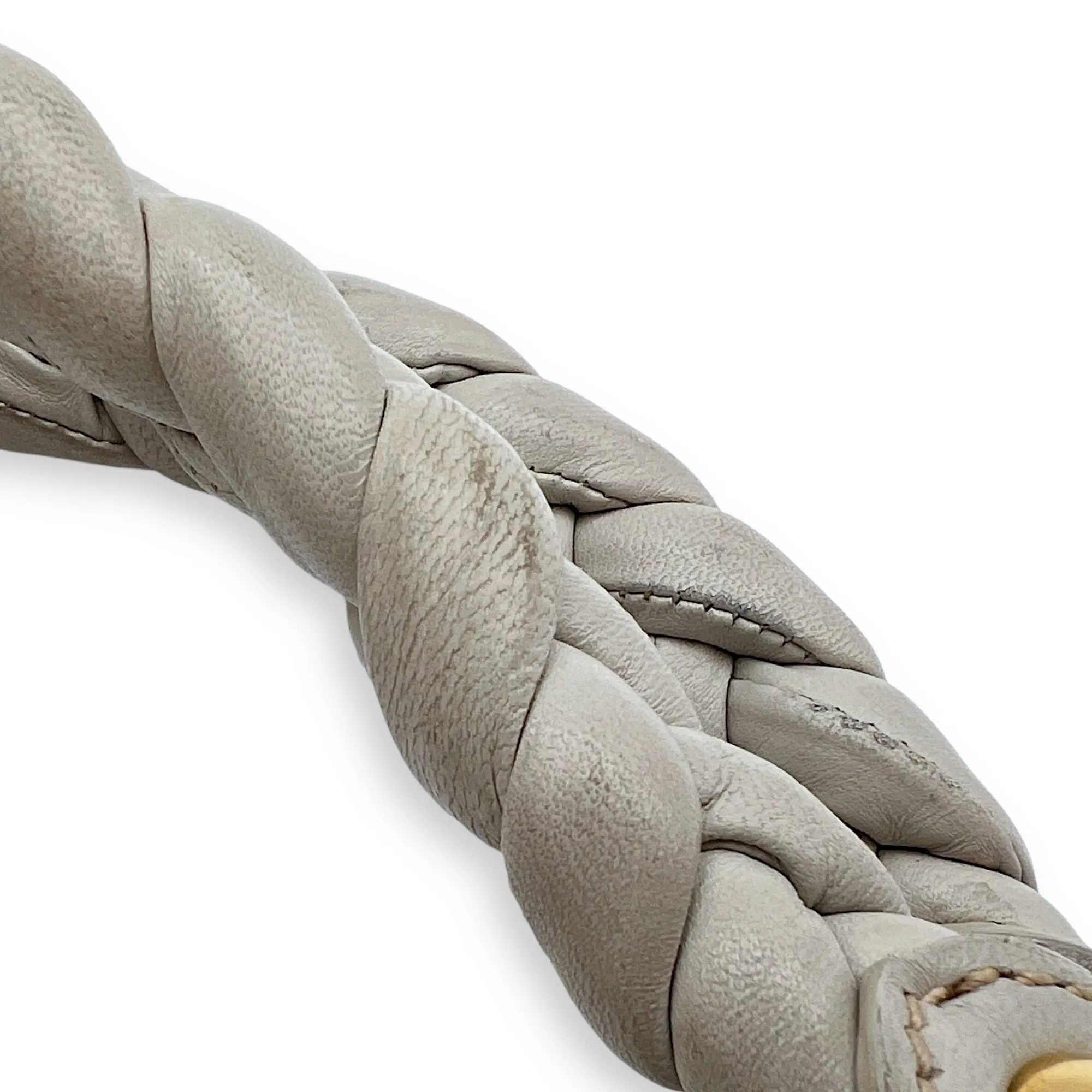 Matelassé Grey Top Handle Bag in Lambskin, Gold hardware