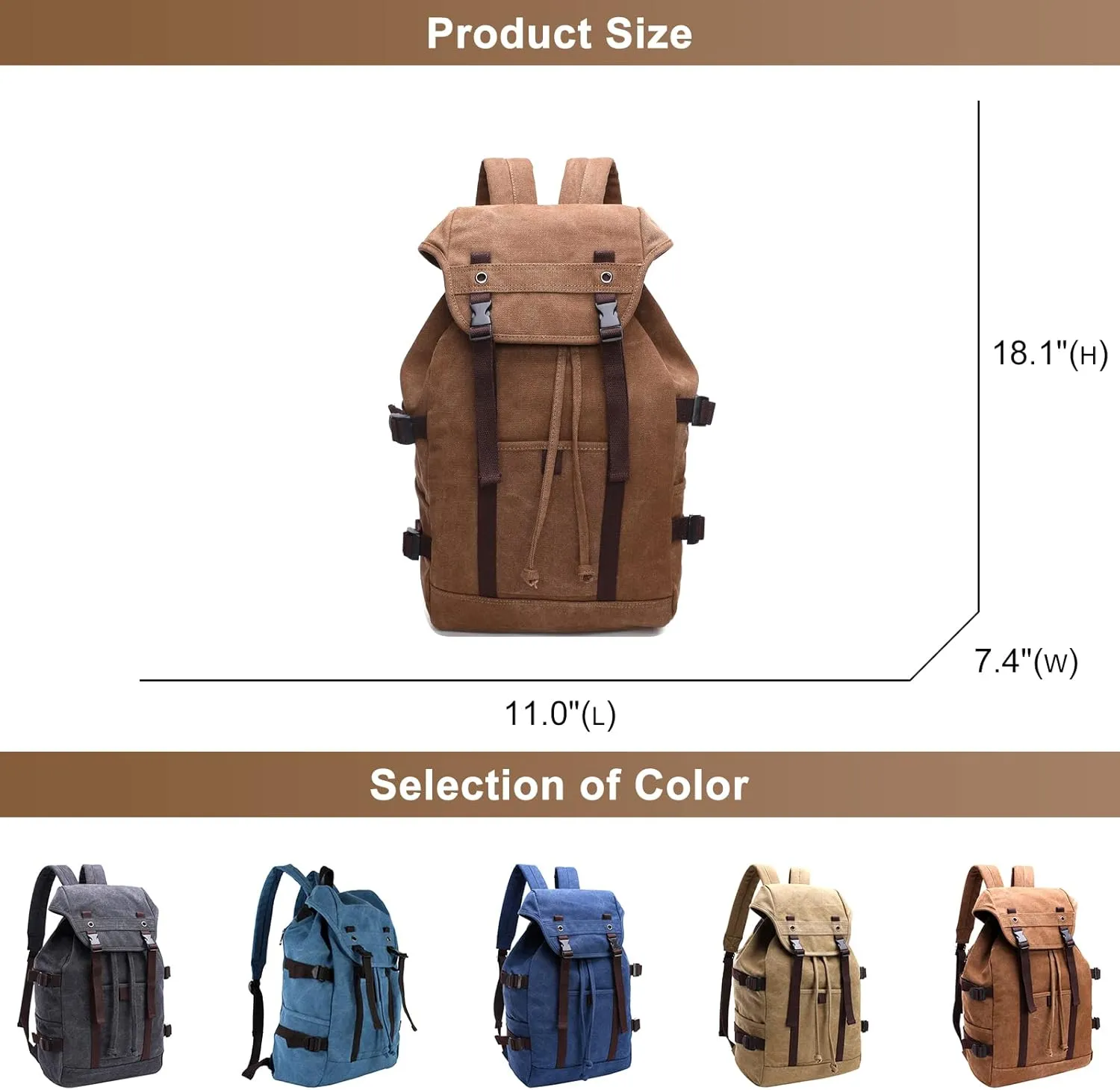 Men's Vintage Travel Duffel Bag Canvas Large Capacity Bookbag Weekender Overnight Bags for Climbing Camping (A/Blue)