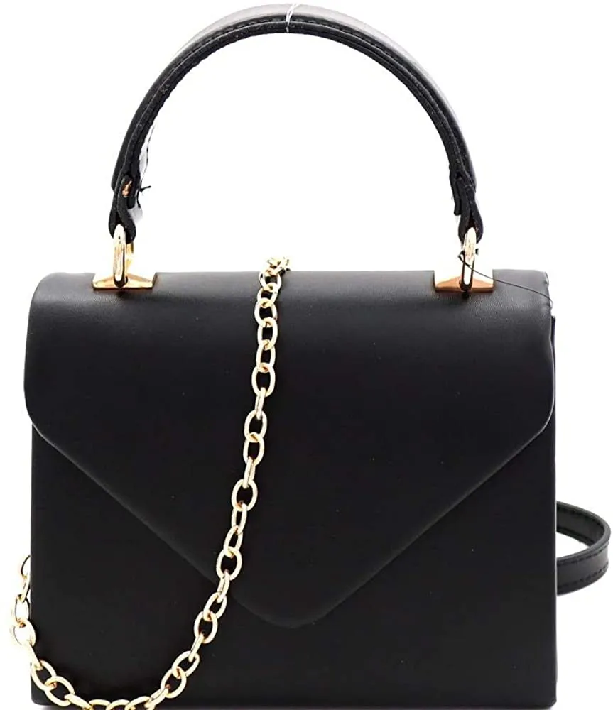 Mini Retro Glitter Pink Box Flap leather Satchel Crossbody Handbag