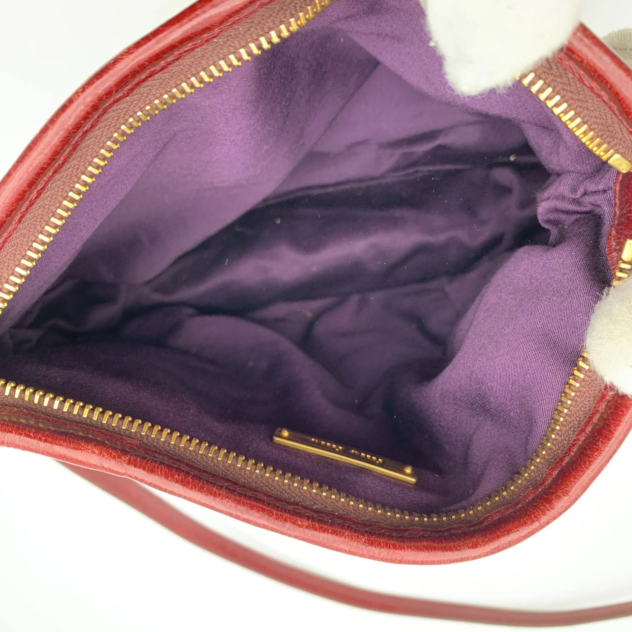 Miu Miu Burgundy Matelasse Leather Crossbody Messenger Bag