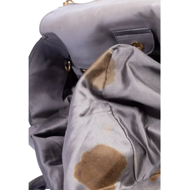 Miu Miu Grey Gathered Leather To Zip Tote