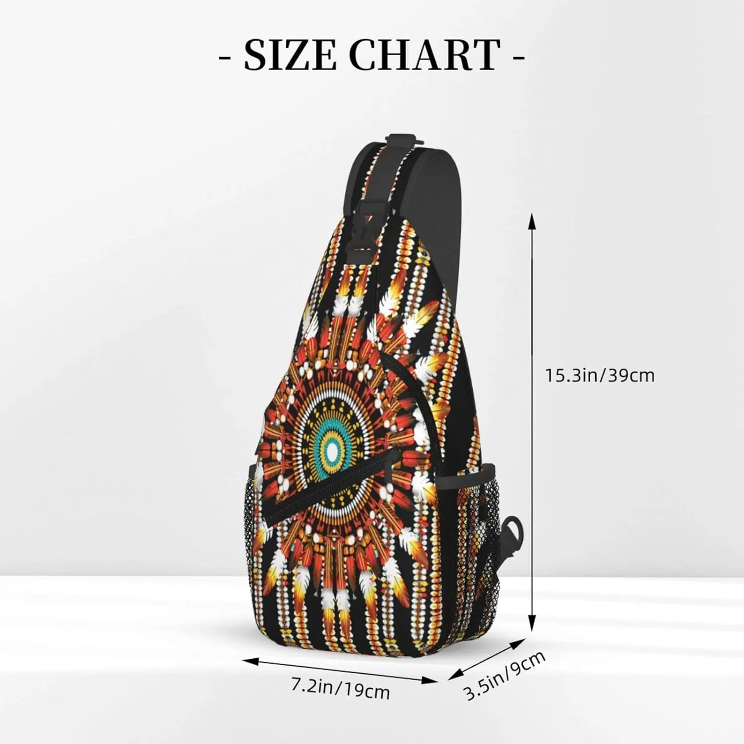Native American Indian Sling Backpack Chest Bag Crossbody Shoulder Bag Gym Cycling Travel Hiking Daypack For Men Women