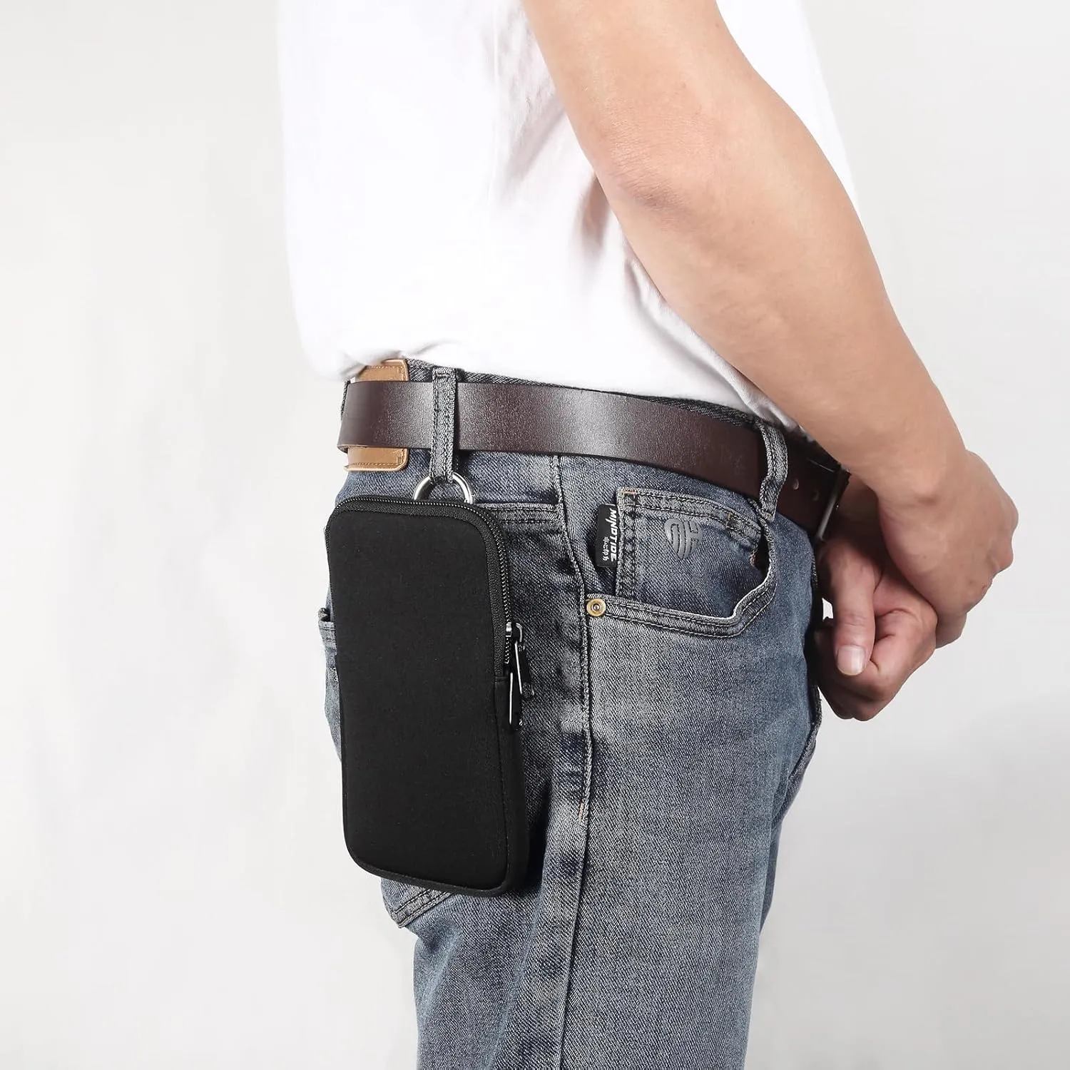 Neoprene Cell Phone Sleeve Belt Clip Case Holster Pouch Cover Holder Neck Strap Carrying Bag for iPhone 16/15/14 Pro Max Plus, Samsung Galaxy S24/S23/S22/S20 Ultra FE A16 A06 A55 A04e A03s (Black, XL)
