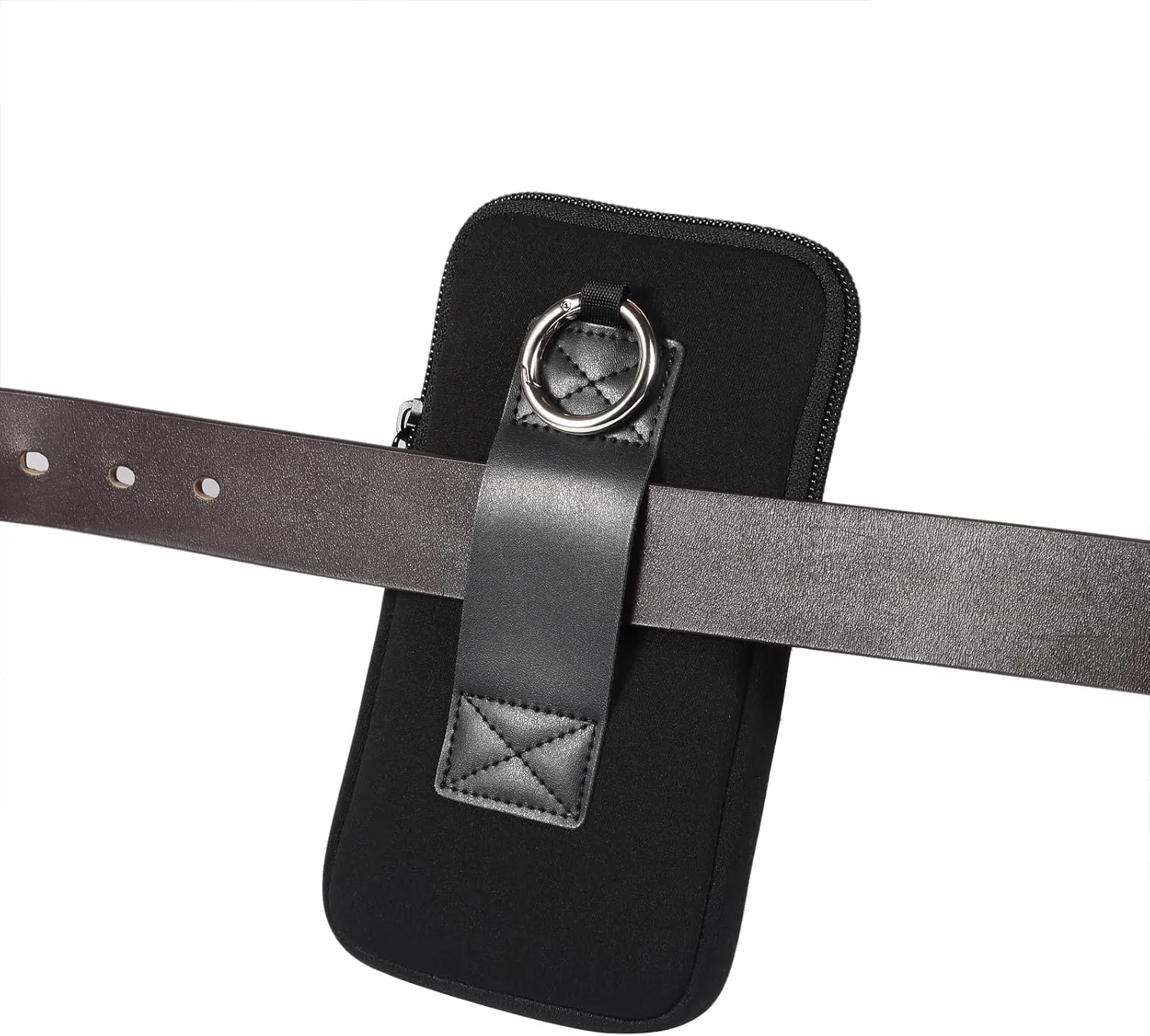 Neoprene Cell Phone Sleeve Belt Clip Case Holster Pouch Cover Holder Neck Strap Carrying Bag for iPhone 16/15/14 Pro Max Plus, Samsung Galaxy S24/S23/S22/S20 Ultra FE A16 A06 A55 A04e A03s (Black, XL)