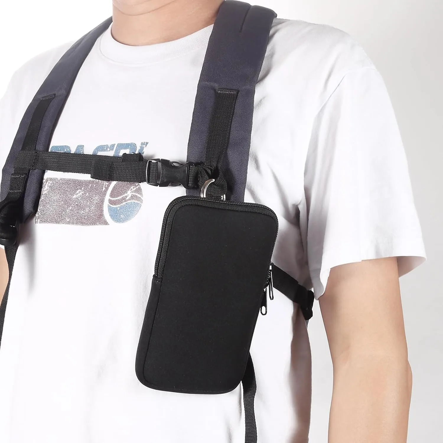 Neoprene Cell Phone Sleeve Belt Clip Case Holster Pouch Cover Holder Neck Strap Carrying Bag for iPhone 16/15/14 Pro Max Plus, Samsung Galaxy S24/S23/S22/S20 Ultra FE A16 A06 A55 A04e A03s (Black, XL)