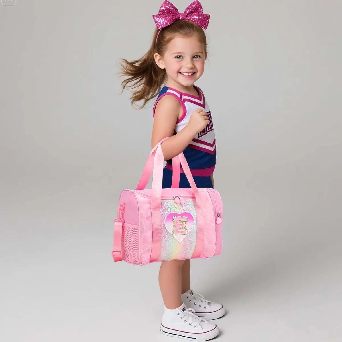 Personalized Monogram Dance Bag for Girls - 3-6 Years Kids Lightweight Water Resistant Oxford Backpack for Ballet Cheerleading Sleepovers Gymnastics Pink K