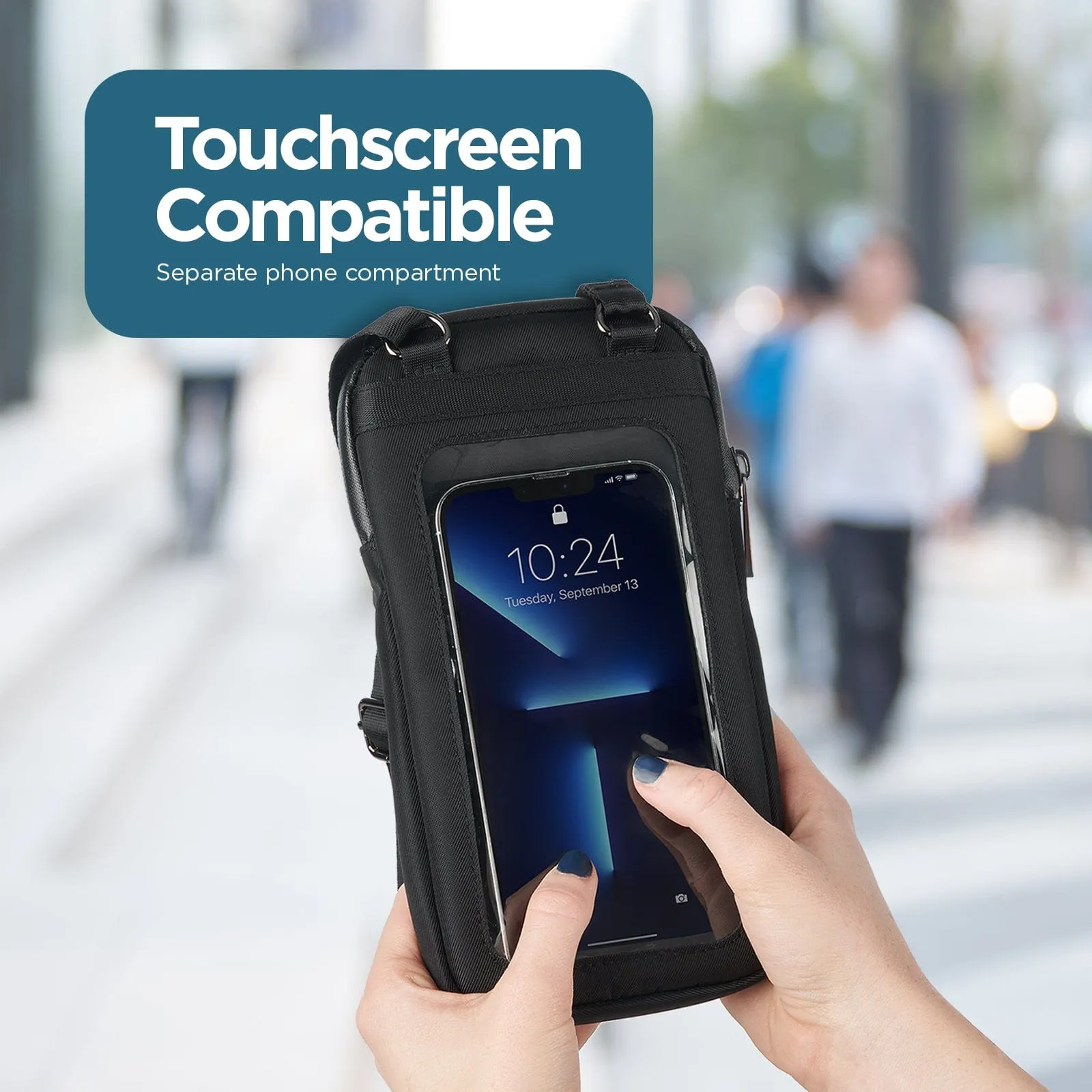 Phone Crossbody (Black) - Phone Pouch