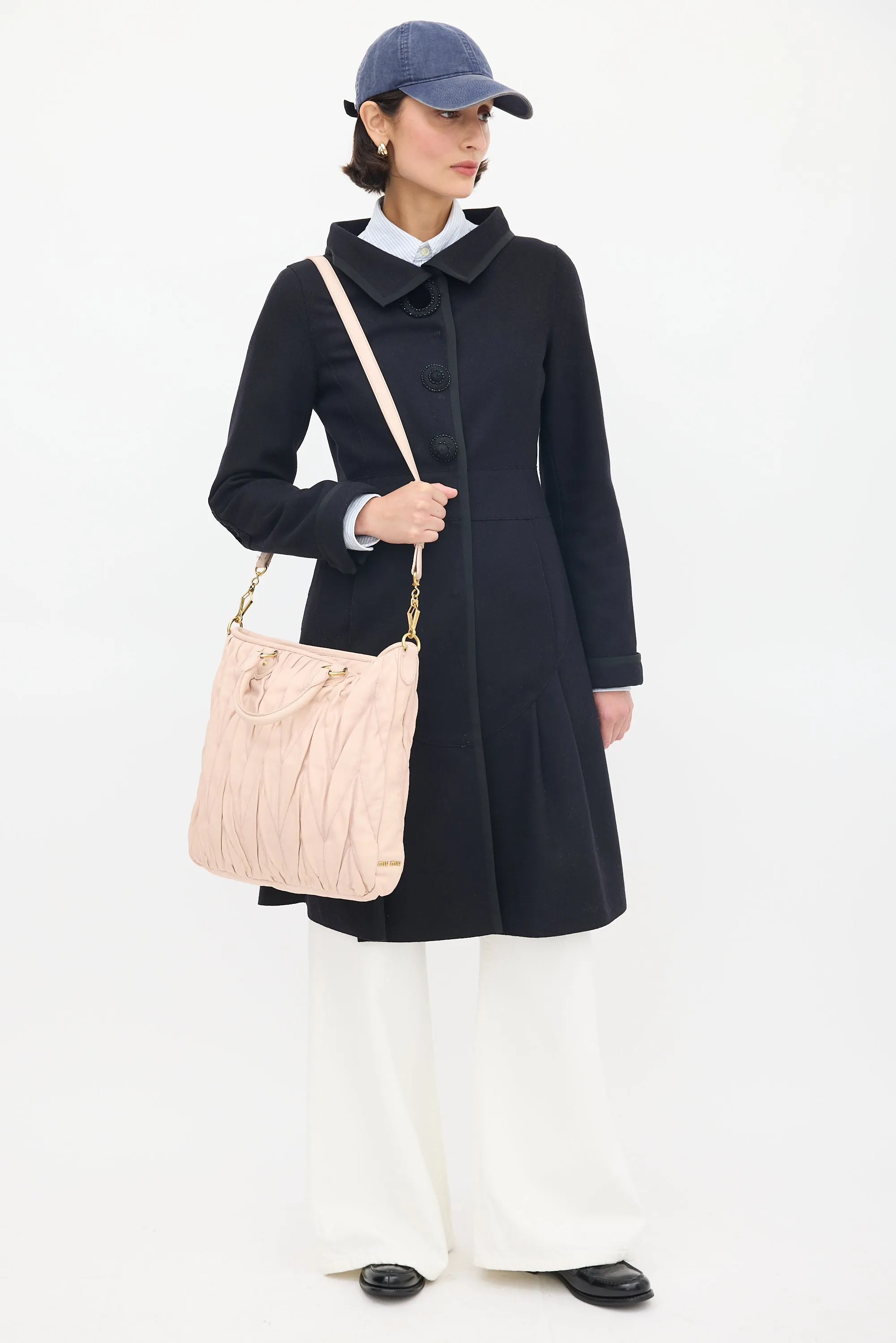 Pink Matelassé Leather Tote Bag