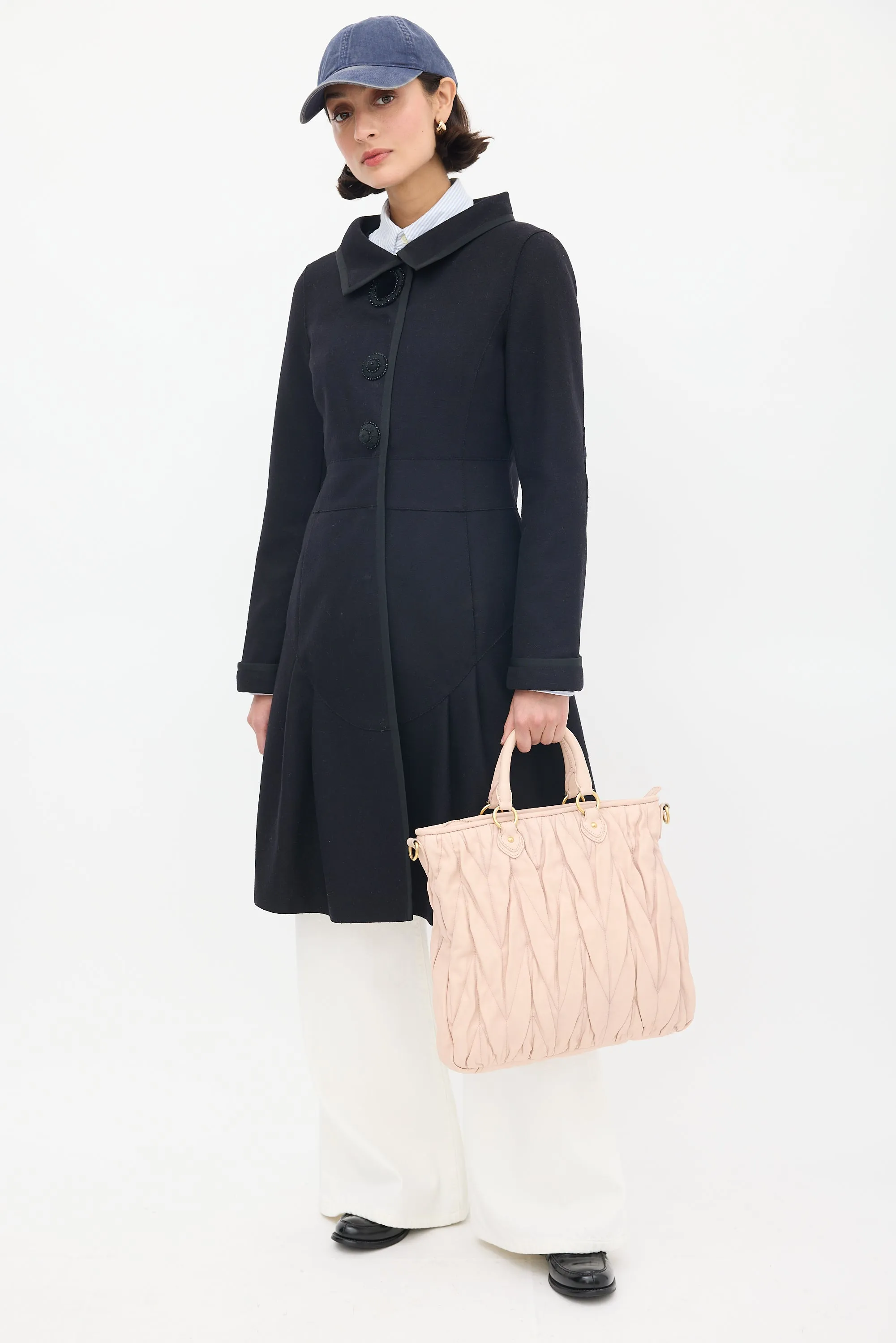 Pink Matelassé Leather Tote Bag