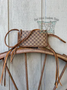 RTS Out West DE Neverfull Pouch Crossbody Brown Braid Work