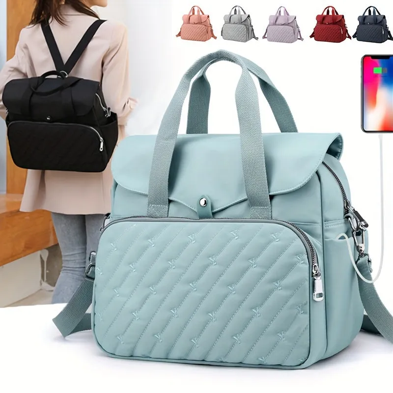 Solid Color Storage Backpack for School and Work